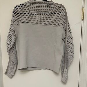 Helmet Lang Cream/stone Women's Sweater with Mesh Design